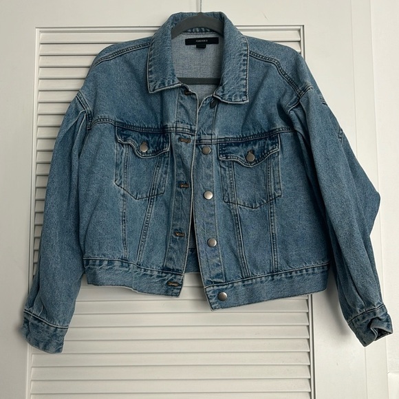 Forever 21 denim jacket Sz L - Picture 1 of 9